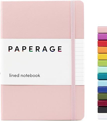PAPERAGE Lined Journal Notebook, (Blush), 160 Pages, Medium 5.7 inches x 8 inches - 100 GSM Thick... | Amazon (US)