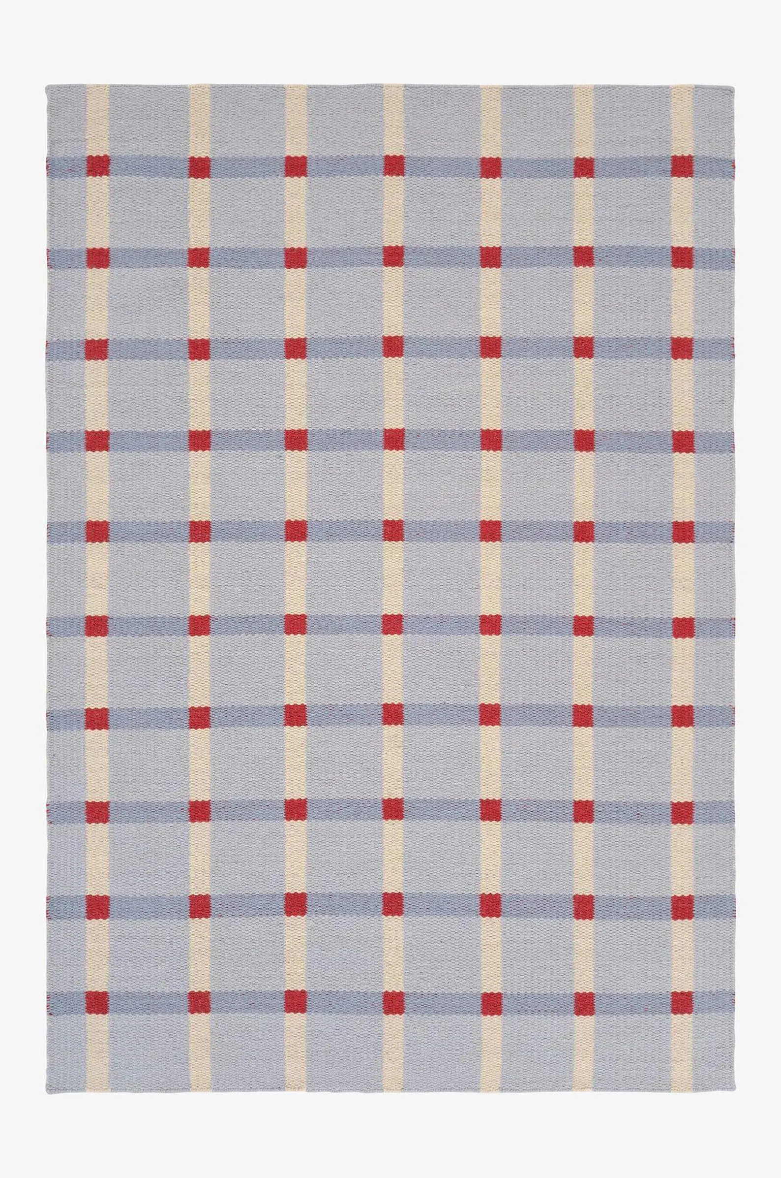 Handwoven Blue, Ivory and Red Rug: "Victoria" Scandinavian Modern Minimalist Design. | Etsy (US)