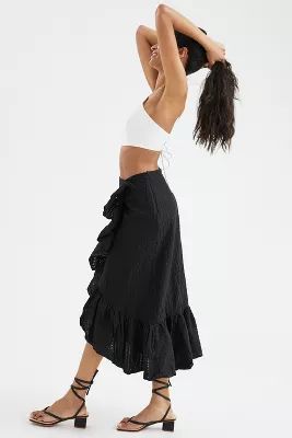 Maeve A-Line Wrap Midi Skirt | Anthropologie (US)