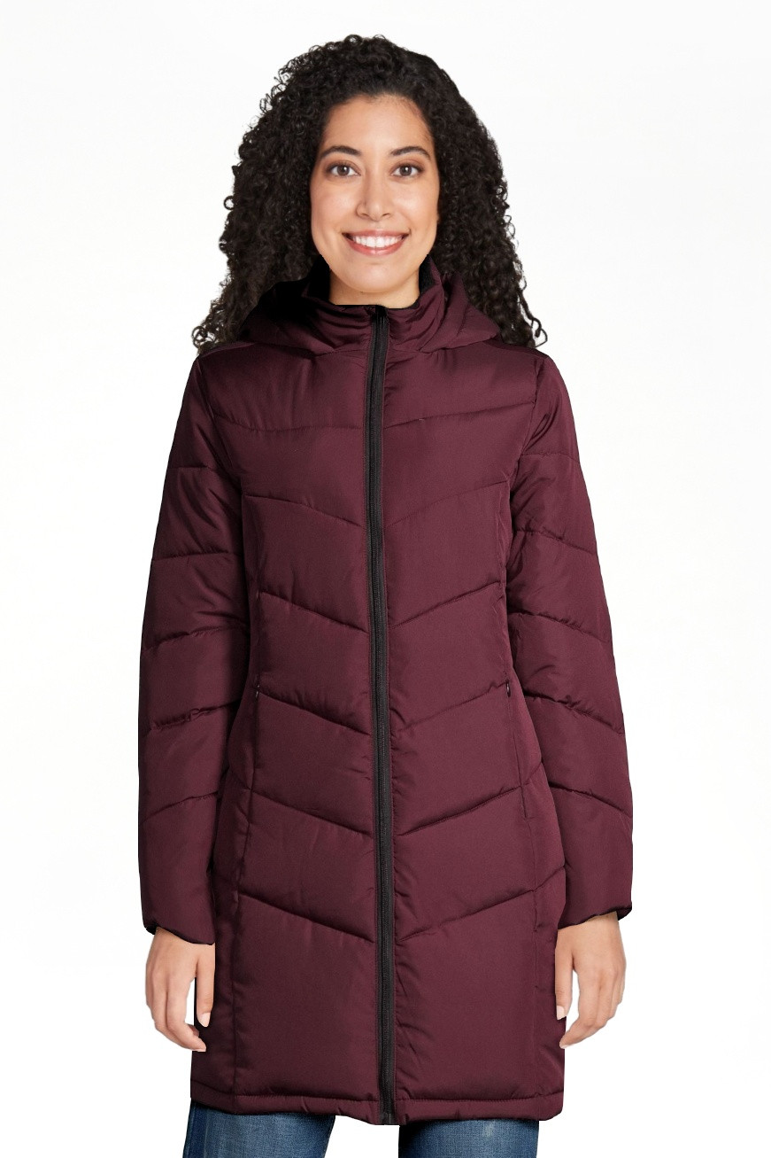Big Chill Women's and Women's Plus Chevron Quilted Puffer Jacket with Hood, Sizes S-3X | Walmart (US)