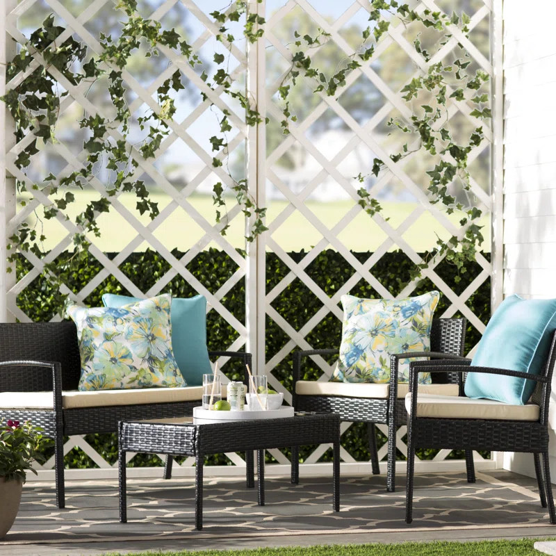 Roxana 4 Piece Rattan Sofa Seating Group with Cushions | Wayfair North America