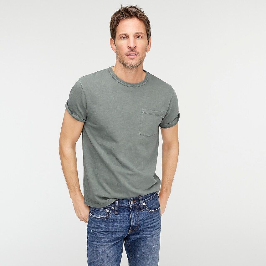 Garment-dyed slub cotton crewneck T-shirt | J.Crew US