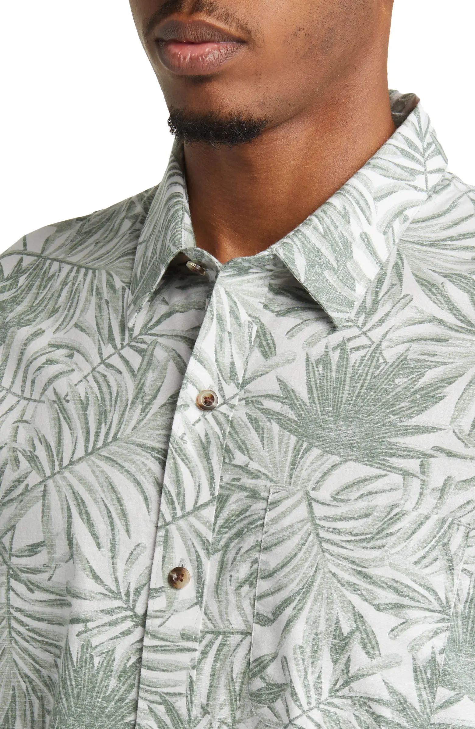 Getaway Grove Short Sleeve Stretch Cotton Blend Button-Up Shirt | Nordstrom