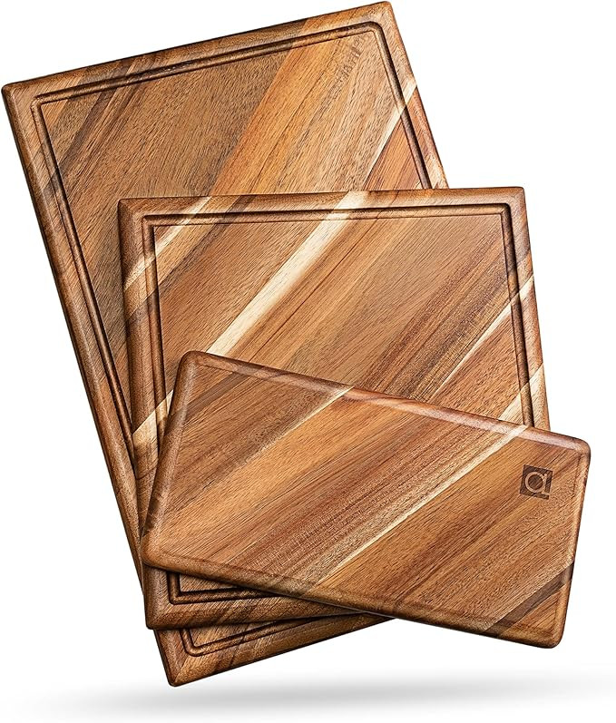 Chorus Wood Cutting Board Set with Juice Groove (3 Pieces) - Acacia Wood Kitchen Cutting Boards, ... | Amazon (US)