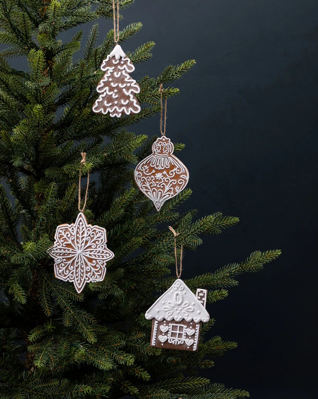 Gingerbread Cookie Ornaments (Set of 4) | McGee & Co.