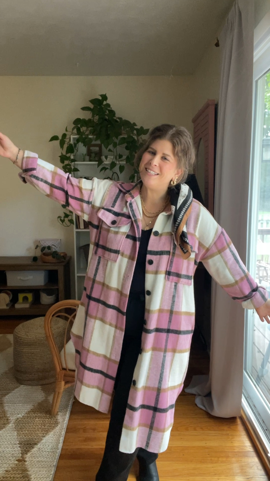 Fall outfit loading! This shacket from Sparkle in Pink is actually a dress I’m wearing unbuttoned. It’s so soft and comfortable. Fits oversized so size down 1 or get your normal size for this fit. The black tank is old navy. The black jeans are universal standard. They’re tts, I’m wearing a 6, they’re a high rise straight cut. The ankle boots are from lifestride & fit tts. I’m wearing a 6. 

#LTKStyleTip #LTKShoeCrush #LTKSeasonal