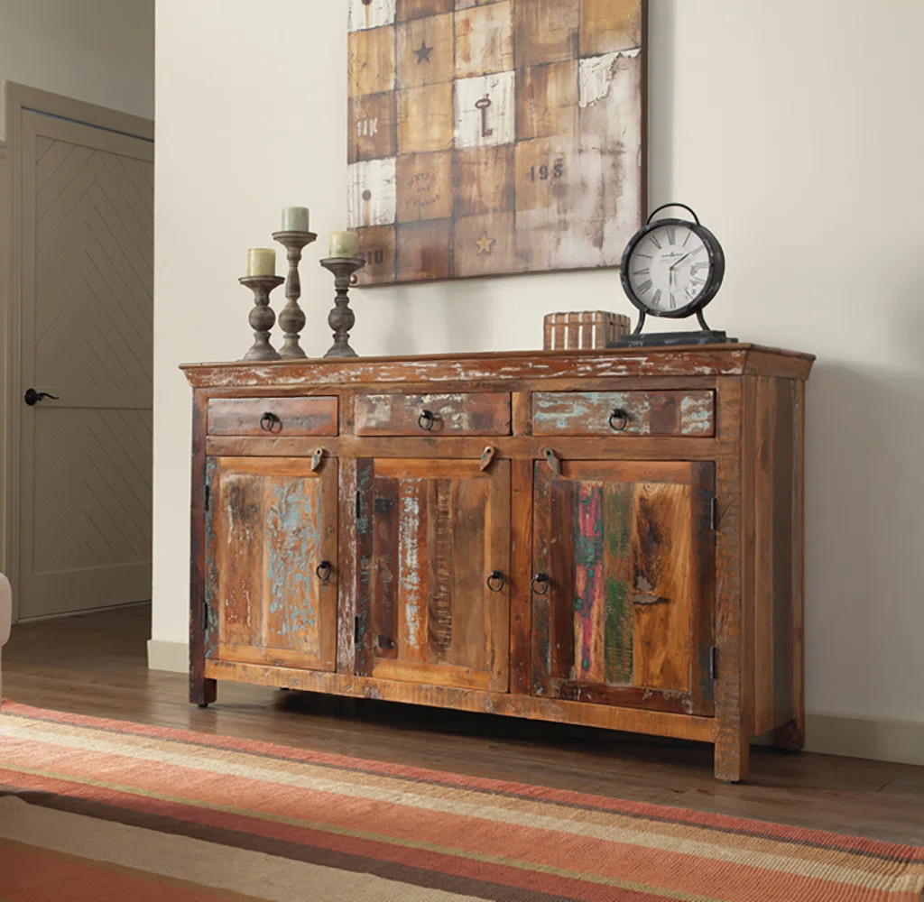 Mukul 3-Door Solid and Manufactured Wood Accent Cabinet | Wayfair North America