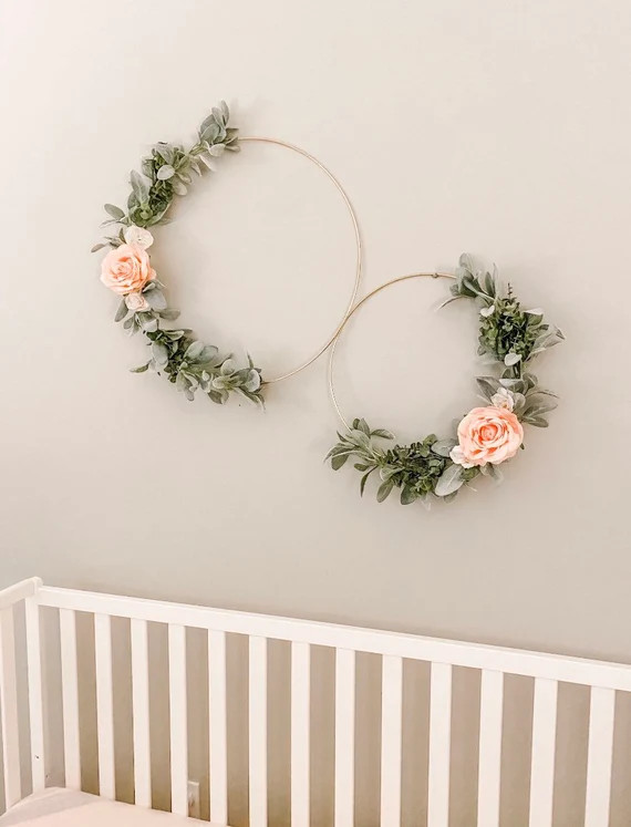 Floral Hoop Wreath-Nursery Decor-Wedding-Bridal Shower-Baby | Etsy | Etsy (US)