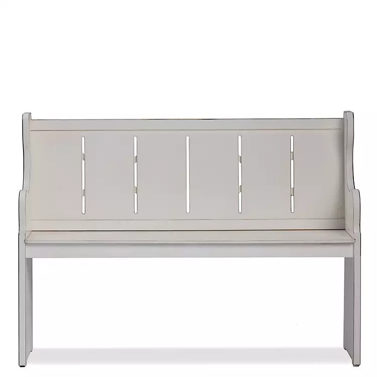 White Carved Wood Pew Bench | Kirkland's Home