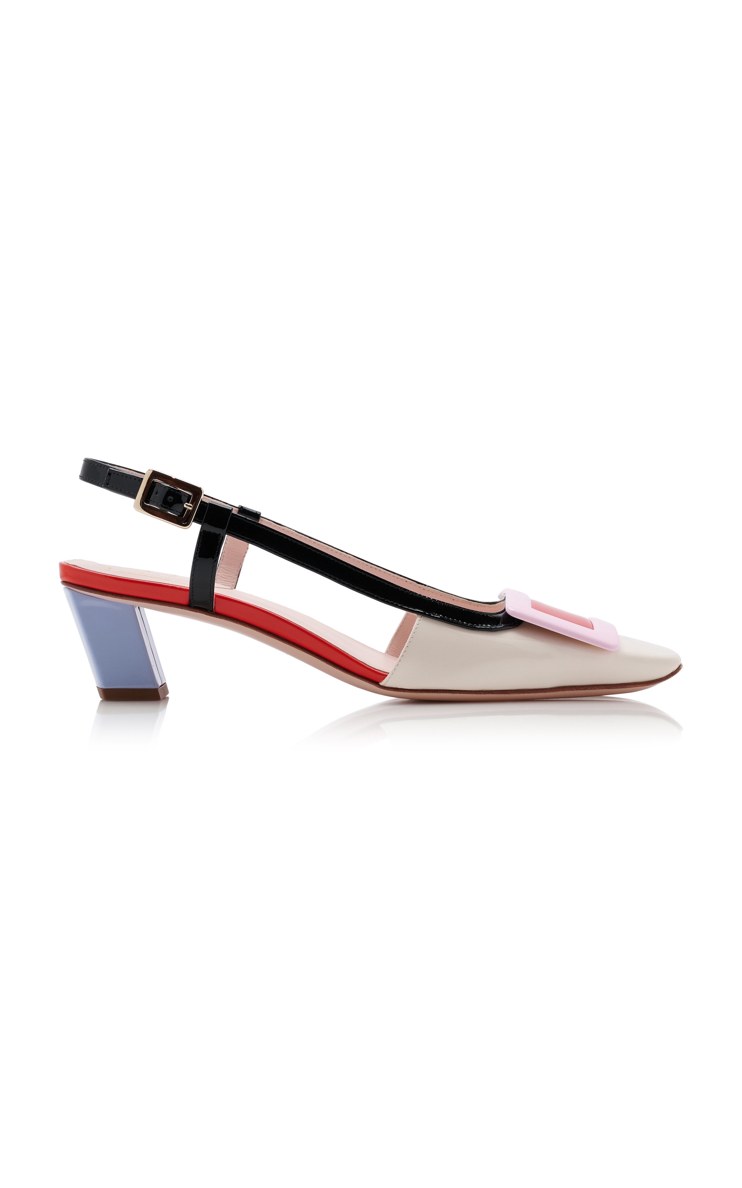 BV Buckle-Embellished Patent Leather Slingback Pumps | Moda Operandi (Global)