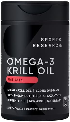 Sports Research Krill Oil Supplement with EPA & DHA Omega 3, Phospholipids & Astaxanthin from Ant... | Amazon (US)