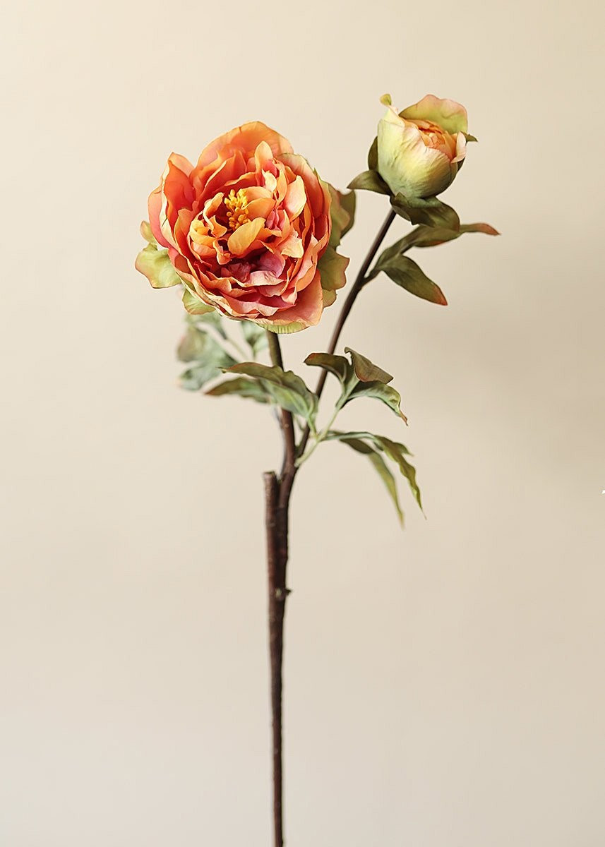 Terracotta Fake Peony Fall Flowers | Afloral (US)