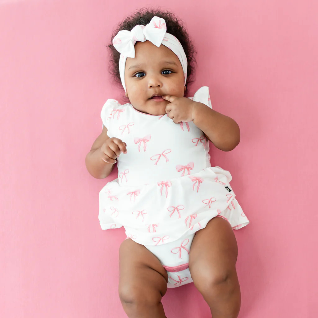 Twirl Bodysuit Dress in Bow | Kyte Baby