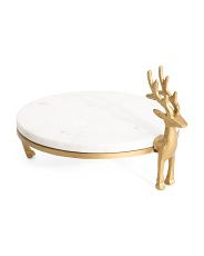12in Stag Marble Cake Stand | Marshalls
