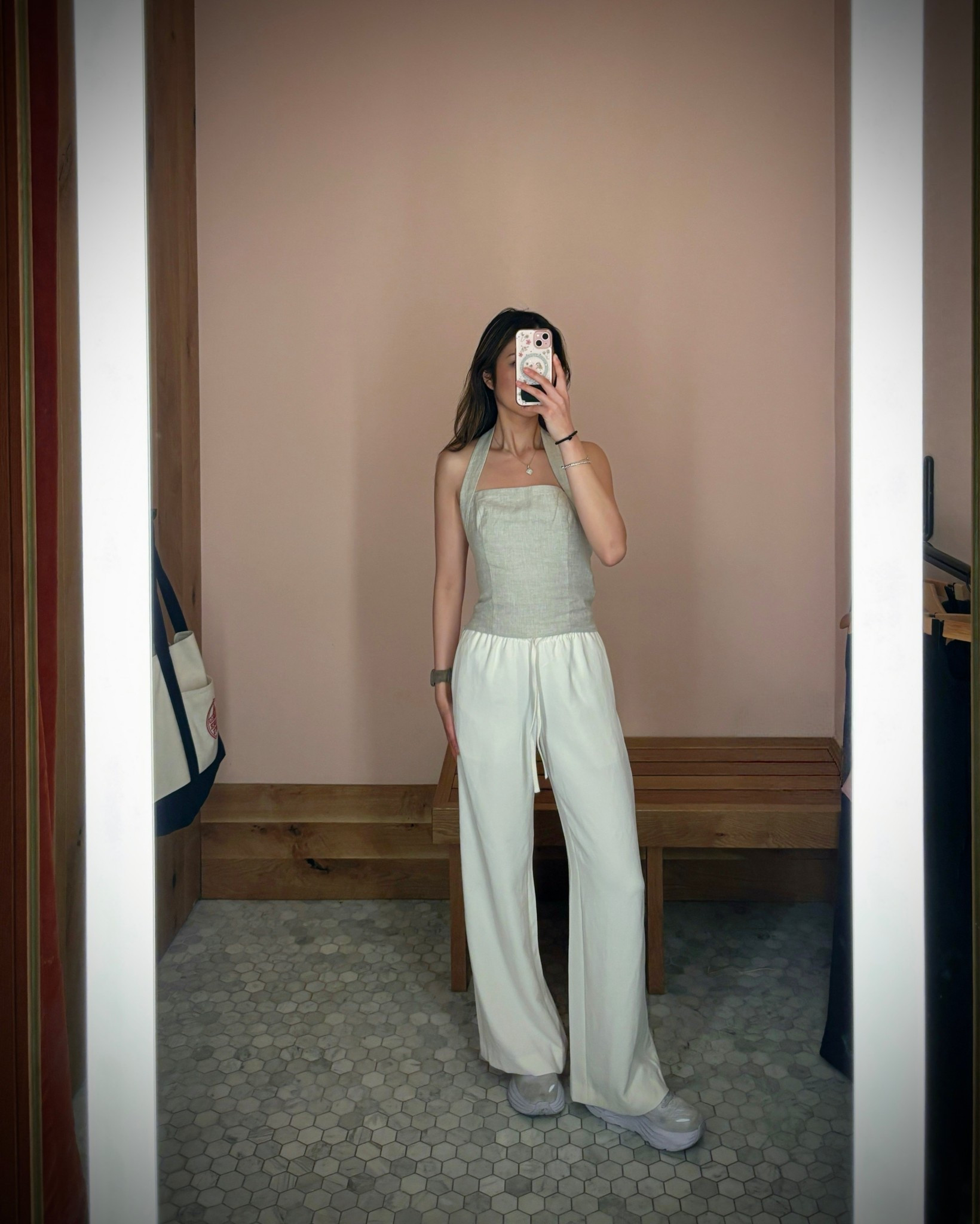 Super cute linen top with these lodge pants that go with EVERYTHING! I’m in XS for the whisper linen top and XS regular for the lodge pants and I’m 5’3.5”  The birch is beautiful but you can see the pockets a little bit! 

#LTKSaleAlert #LTKSeasonal #LTKPetite