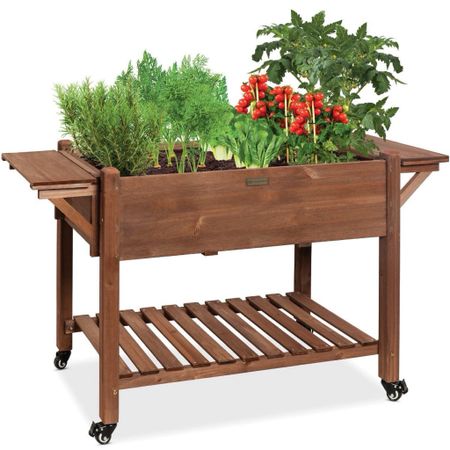Transform your gardening experience with this versatile Foldable Side Tables Planter Bed. With innovative features designed for both functionality and style, your garden will thrive like never before!

✨ **Extendable Workspace:** Pull out the foldable side tables to expand your workspace, perfect for holding tools, supplies, or potted plants. When not in use, simply fold them down to save space.

🚜 **Easy Mobility:** This planter bed is equipped with optional locking wheels, making it effortless to move your plants to capture the perfect balance of sun and shade.

🛠️ **Multipurpose Storage:** Maximize your planting and storage space with a spacious bed and a built-in shelf for all your favorite garden accessories.

💧 **Optimal Drainage:** Four drainage holes ensure that excess water escapes, keeping your soil fresh and preventing root damage from overwatering.

🌟 **Pre-Stained Finish:** Featuring a beautiful, pre-stained finish, this planter bed is a stunning addition to any garden, adding both elegance and practicality.

Upgrade your garden today with the Foldable Side Tables Planter Bed and enjoy the perfect blend of style and convenience! 🌸🌱

#Gardening #PlanterBed #GardenTools #EasyMobility #HomeGarden #PlantLovers #GardenDesign #EcoFriendly #GreenThumb #OutdoorLiving