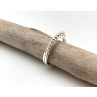 Silver Tiny Beads Ring 6, 7, 9/Simple Minimalist Dots Swirl Stacking Band 925 Sterling | Etsy (US)