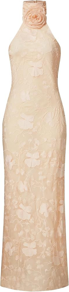JW PEI Women's Uliana Floral Lace Halterneck Maxi Dress - Black at Amazon Women\u2019s Clothing s... | Amazon (US)