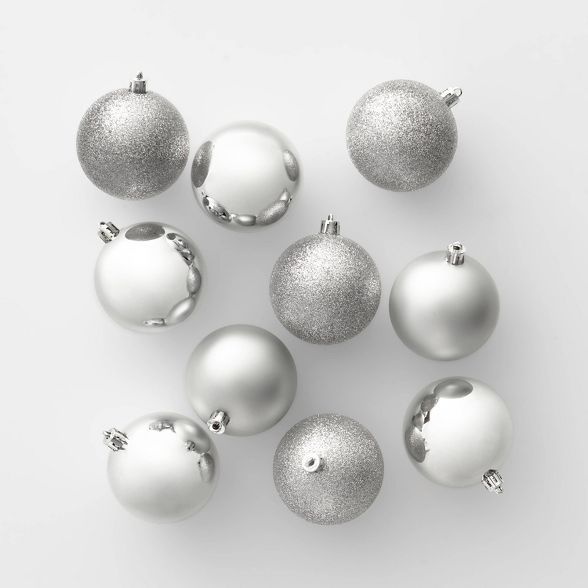 50ct Christmas 70mm Ornament Set Silver - Wondershop™ | Target