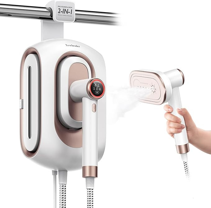 Newbealer 2In1 Pro Steam Station Iron, 1550W Turbocharged Steam for Clothes, 3-Level Steam & Dry ... | Amazon (US)