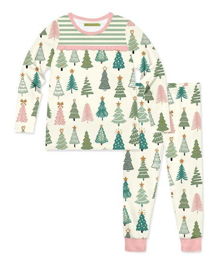 Millie Loves Lily Cream Tree Delight Pajama Set - Infant, Toddler & Girls | Zulily