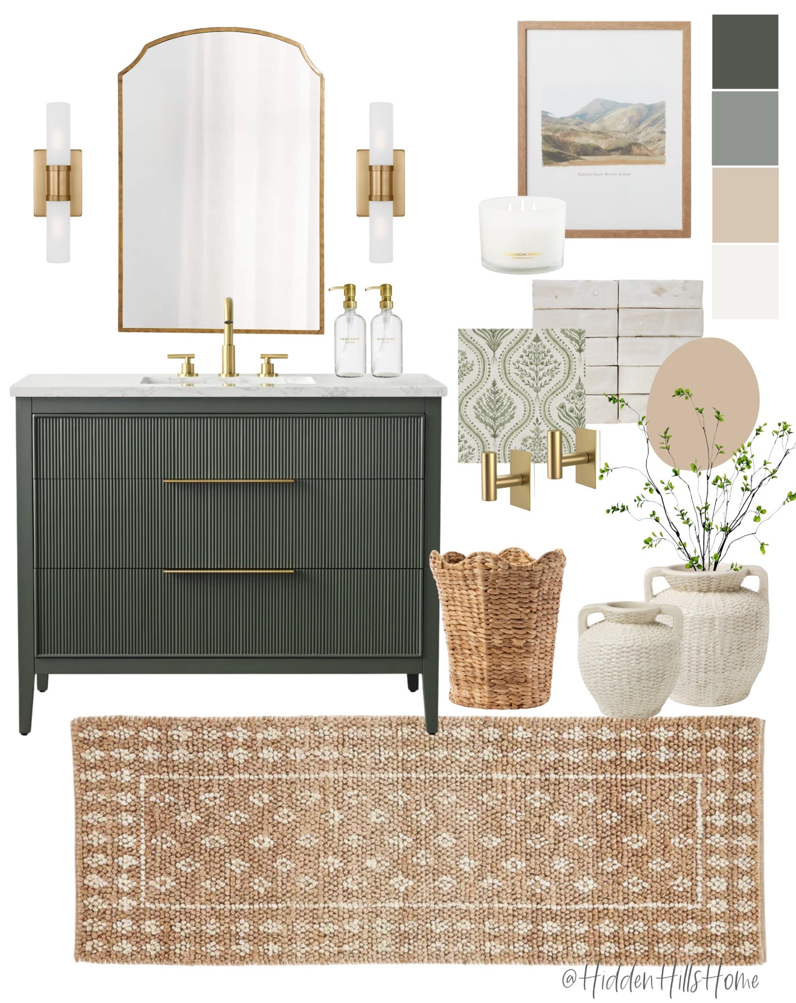 Bathroom decor mood board, bathroom design, home decor ideas, bathroom mirror, bathroom vanity, bathroom accessories, organization 

#LTKFindsUnder100 #LTKSaleAlert #LTKHome