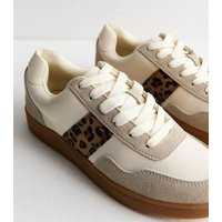 Off White Leopard Print Faux Leather Trainers New Look | New Look (UK)