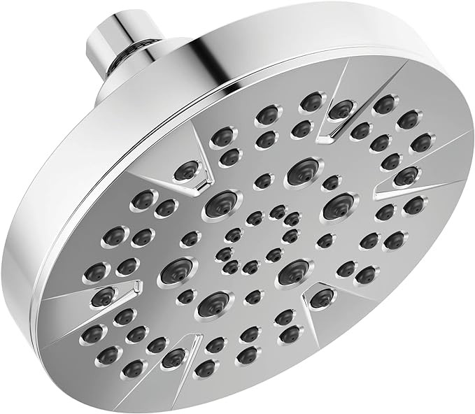 Delta 6-Setting Chrome Shower Head with High Pressure Spray, 6 Inch Round Shower Head, Showerhead... | Amazon (US)