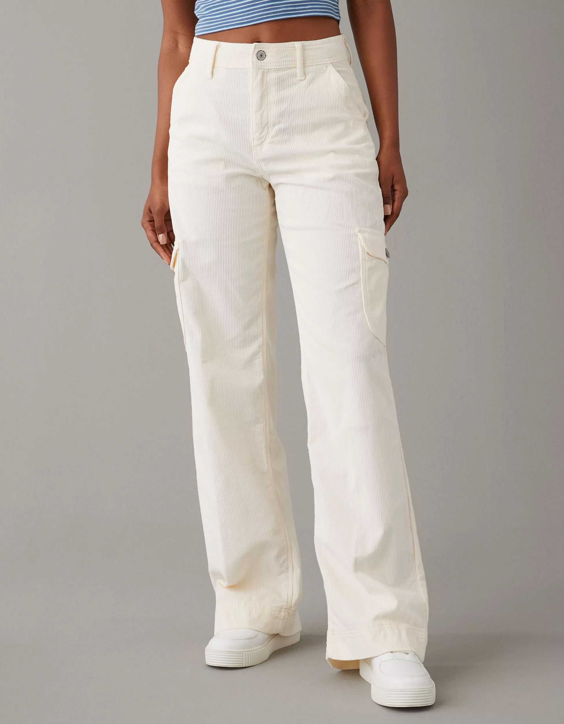 AE Dreamy Drape Stretch Corduroy Super High-Waisted Baggy Wide-Leg Pant | American Eagle Outfitters (US & CA)