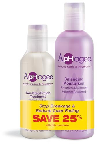 Aphogee Serious Hair Care Double Bundle (Twostep Protein Treatment 4 Fl Oz and Balancing Moisturizer 8 Fl Oz | Amazon (US)