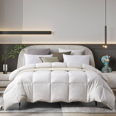 Farm to Home King 100% Organic Cotton All Seasons Down Comforter White: Luxurious Duvet Insert, Woven Organic Bedding | Target