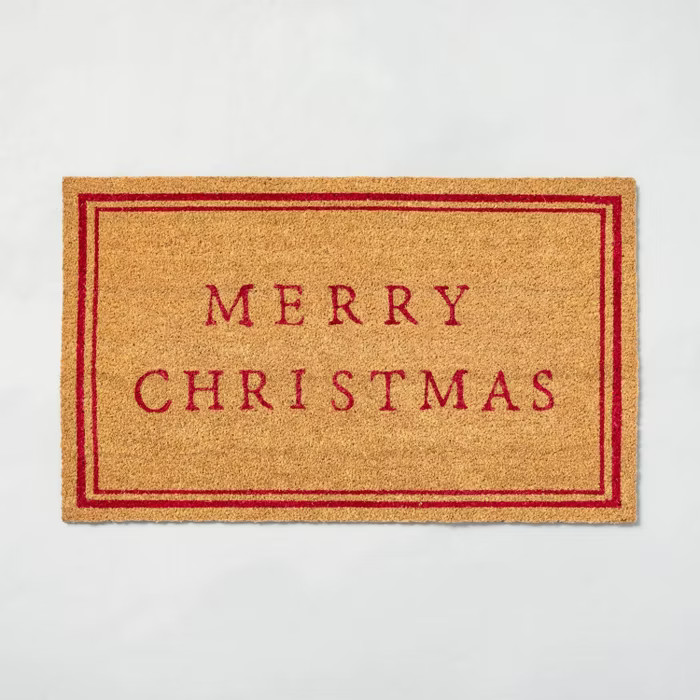 'Merry Christmas' Seasonal Doormat Red - Hearth & Hand™ with Magnolia | Target