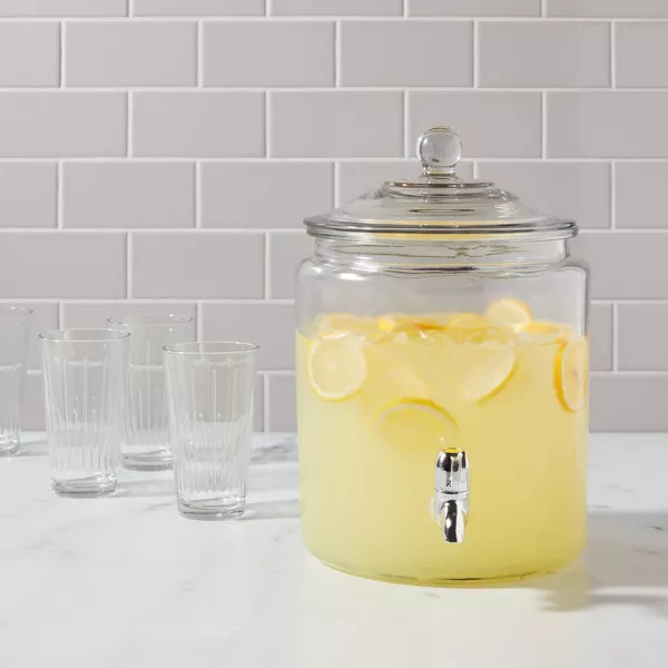 8qt Glass Beverage Dispenser - Threshold™: Traditional Glass Drink Server, Dishwasher-Safe, Hot... | Target