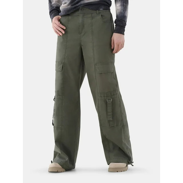 No Boundaries Cargo Parachute Pants, 29” Inseam, Women’s and Women’s Plus | Walmart (US)