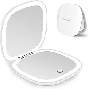 deweisn Compact Mirror, Lighted Travel Makeup Mirror with 1X/10X Magnifying Double Sided Dimmable... | Amazon (US)