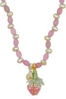 Ninemoo Pink Strawberry Pearl Dangle Necklace | Wolf & Badger