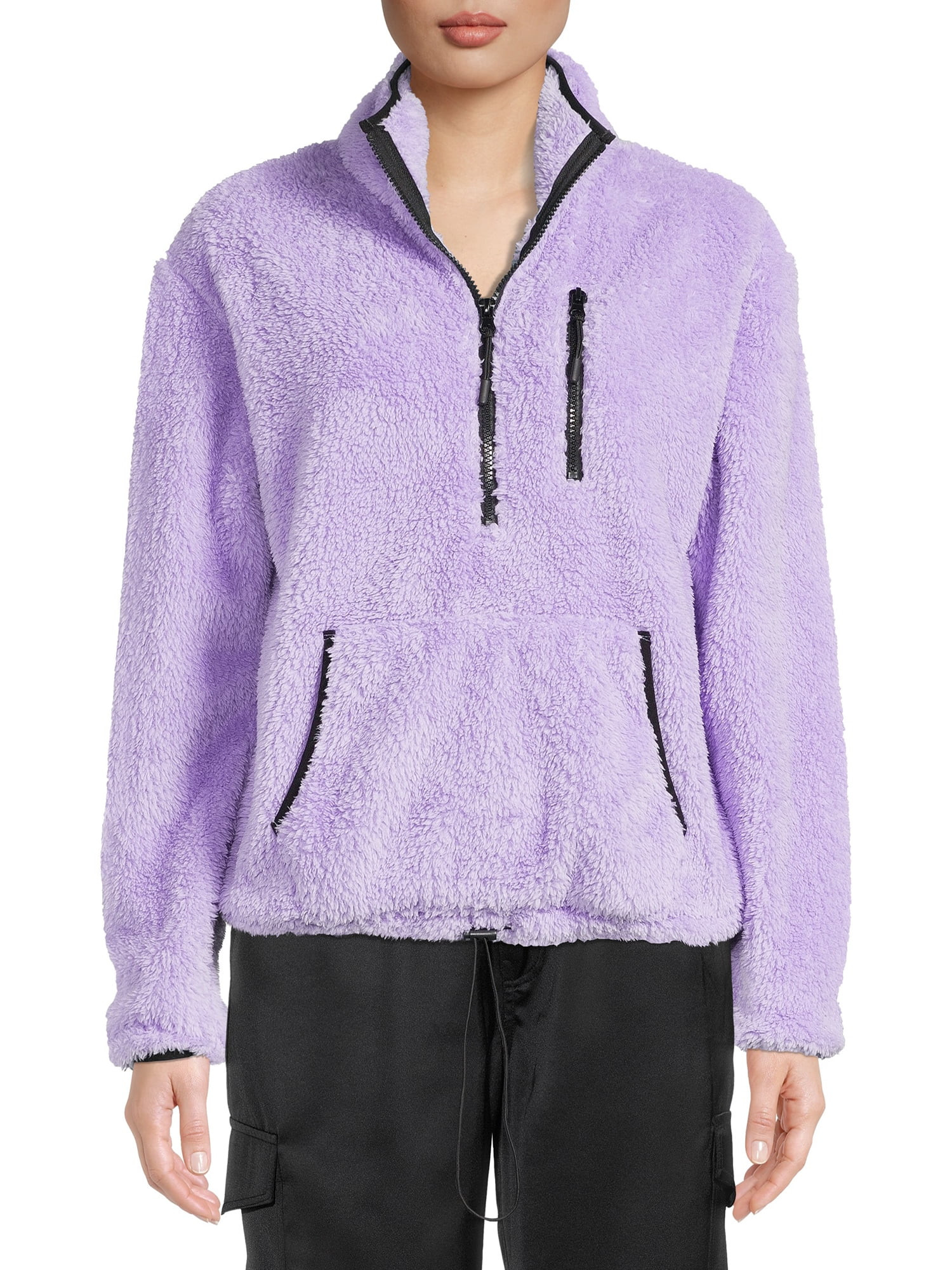 No Boundaries Junior's Plush Quarter Zip Pullover - Walmart.com | Walmart (US)