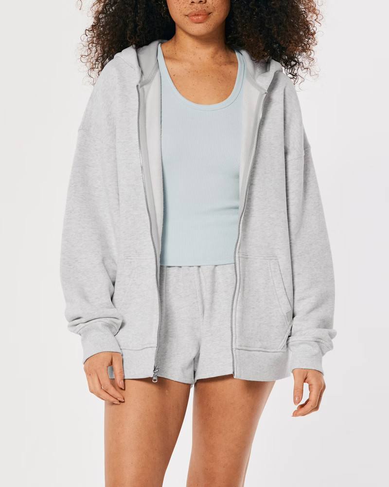 Gilly Hicks Active Essentials Oversized Full-Zip Hoodie | Hollister (US)