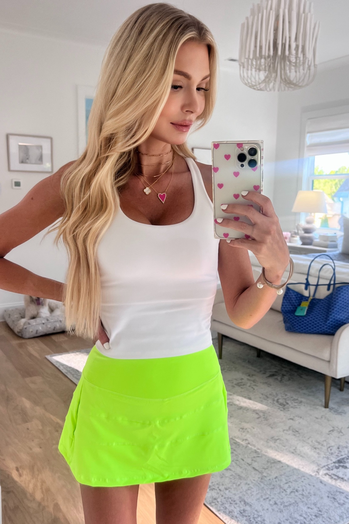 Amazon workout outfit 
Wearing small top / size 2 skirt 
Tennis skirt neon lulu dupe



#LTKActive