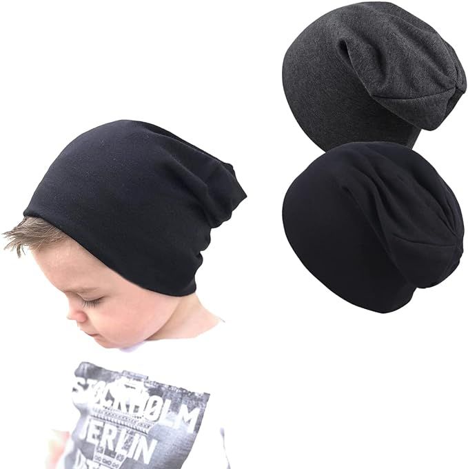 Toddler Cotton Beanies for Boys Baby Warm Slouchy Skullcap Hats Infant Baby Toddler Beanie Knit C... | Amazon (US)
