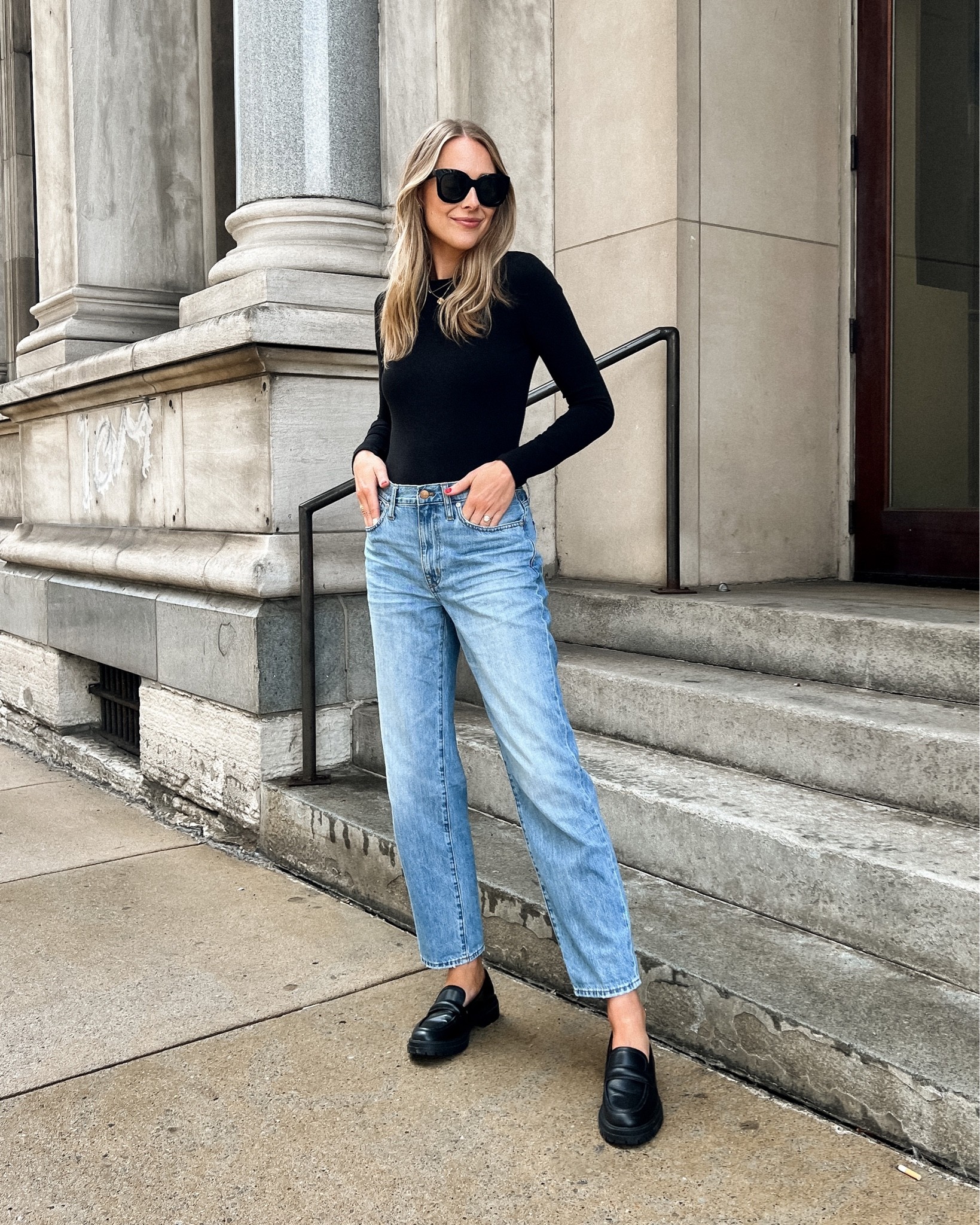 Fashion Jackson, madewell sale, boyfriend jeans, black loafers, fall fashion, fall outfits #fallfashion #falloutfit 

#LTKunder100 #LTKshoecrush #LTKstyletip