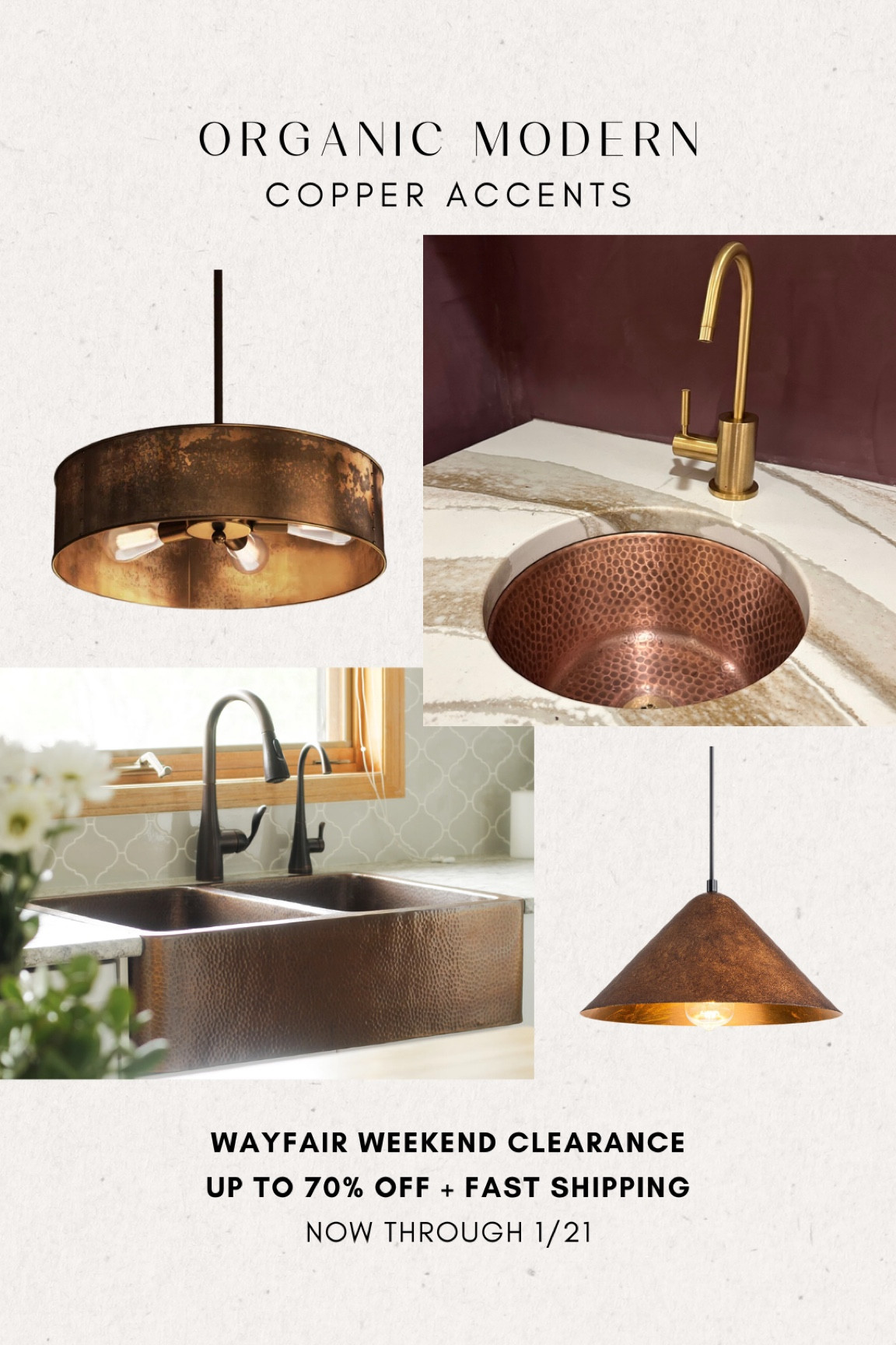 Shop these genuine copper pieces during Wayfair’s Weekend Clearance for up to 70% off and fast shipping!

@wayfair #wayfair #wayfairpartner #organicmodern #modernorganic

#LTKHome #LTKSaleAlert