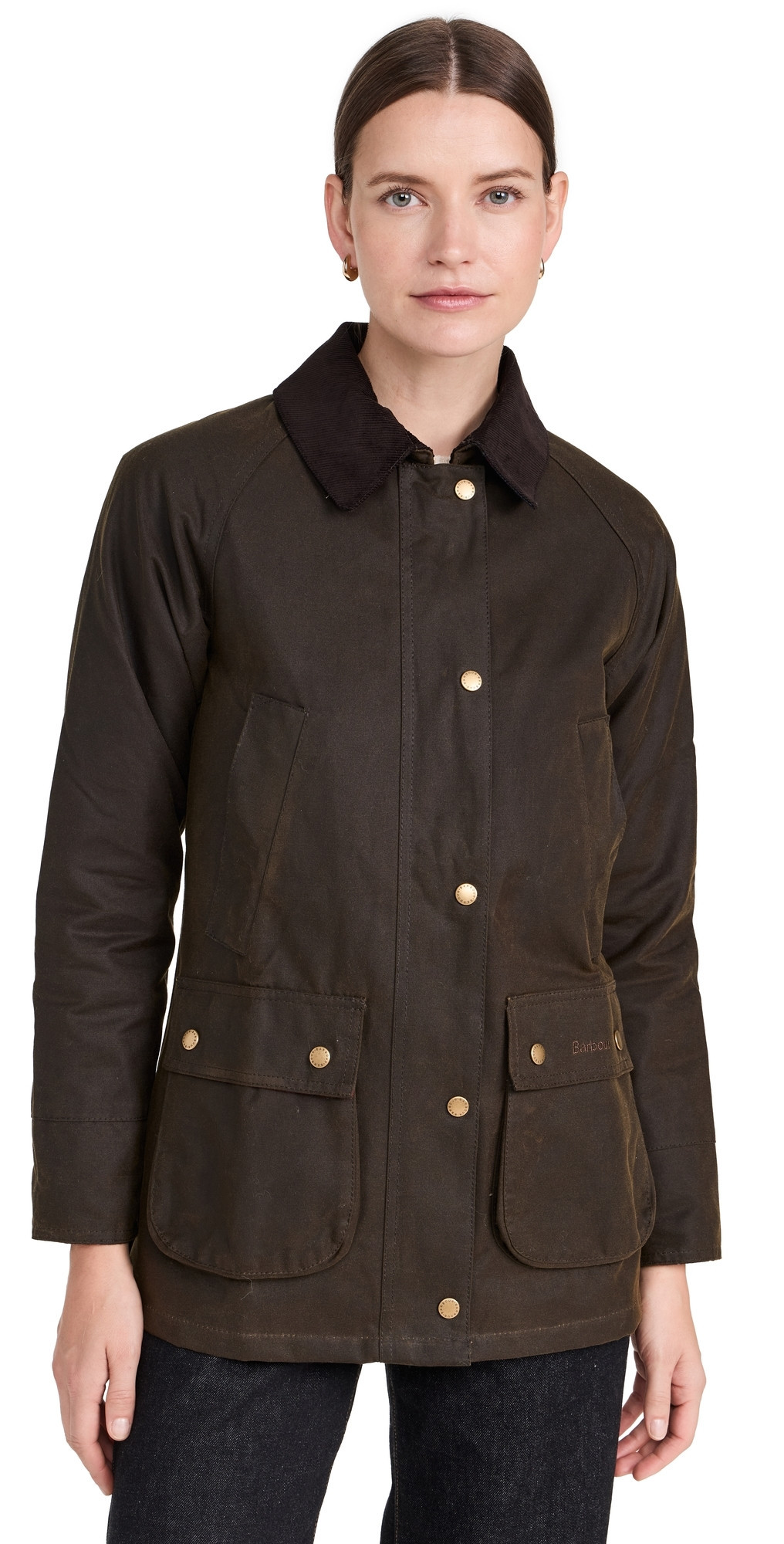 Barbour Barbour Acorn Wax Barn Jacket Olive/Classic 10 | Shopbop
