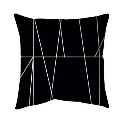 White Stripes on Black Background | Abstract Shapes Pillow | Wayfair North America
