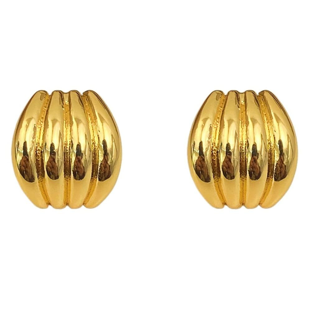 Statement Chunky Gold Earrings for Women Unique Square Stainless Steel Heaven Mayhem Button Stud ... | Amazon (US)
