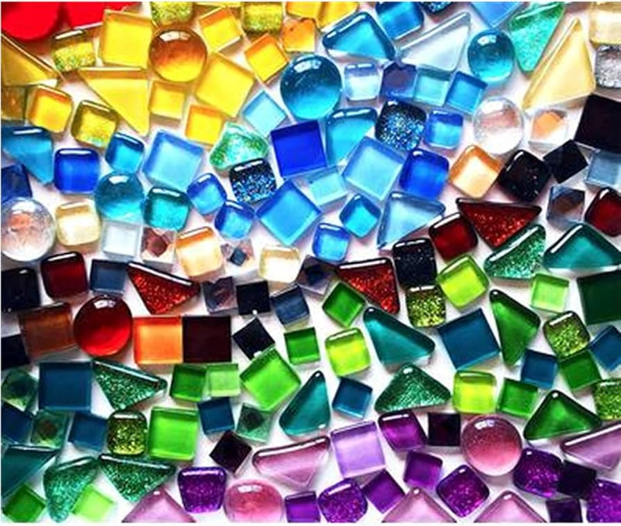 500g Glue Down Irregular Tiny Mosaic Tile Hobbies Children Handmade Crystal Craft for Bathroom Ki... | Amazon (US)