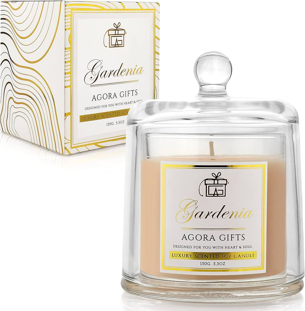 Luxury Gardenia Scented Candle, Gifts for Women, Luxury Candle for Home 5.3 Oz. Scented Soy Candl... | Amazon (US)
