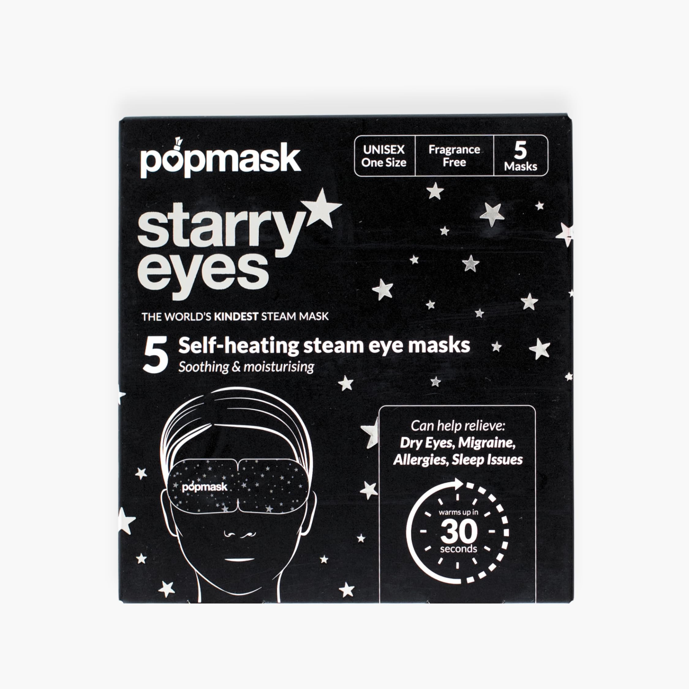 Popmask Starry Eyes Self Heating Steam Eye Masks Supports Dry Eyes, Migraine, Headache, Allergy, ... | Amazon (US)