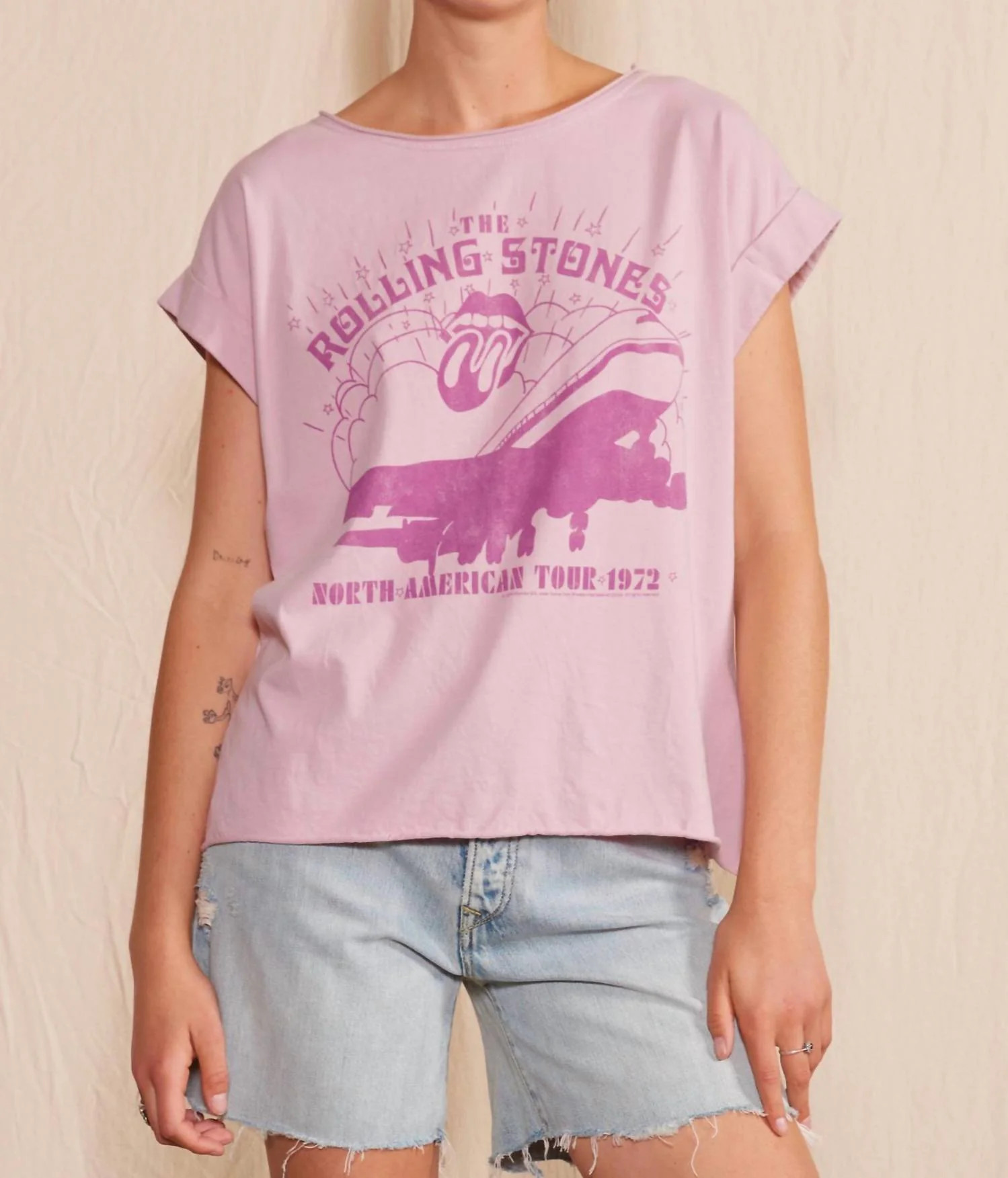 The Rolling Stones ‘72 American Tour Tee In Pink | Shop Simon