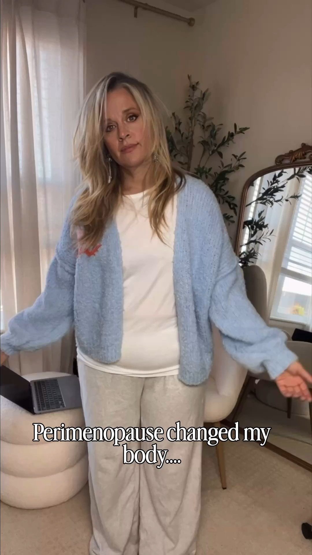  ✨Tap the bell, save and ❤️ for over 40 fashion, midlife style, midsize fashion and luxury looks for less. 


Perimenopause changed my body — and for a while, it felt like it took my style with it.

Comfort started feeling safer than trying to “look put together.”
But the problem wasn’t comfort.
It was that my outfits lost structure.

Once I stopped fighting comfort and started supporting it, everything shifted.
Same comfort. Better lines. I finally felt like myself again.

Save this for tomorrow morning 🤍
Comment COMFORT and I’ll send you the simple formula I use now.

⸻

📩 THE “COMFORT FORMULA” 

Here’s exactly what I use — nothing complicated, nothing restrictive:

The Comfort Formula:

1️⃣ Soft base
Leggings, jeans, crepe pants, or a skirt that feels easy on the body.

2️⃣ One structured piece
A structured sweater, blazer, barn jacket, tailored coat, or half-zip with shape.

3️⃣ Intentional detail
A scarf, belt, shoe, or bag that finishes the look without effort.

That’s it.
You’re not trying harder — you’re just giving comfort support.

🤍👑"Helping you look good, feel good!" - Lindsey Denver 

Over 40 fashion, over 50 style, midlife style, midsize fashion, Gen X style, body confidence, perimenopause style, mom outfits, over 45 style, over 50 


#LTKMidsize #LTKOver40 #LTKHoliday